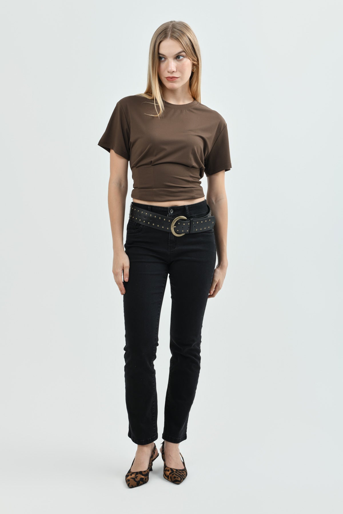 Polera Mujer Regular Café Claro