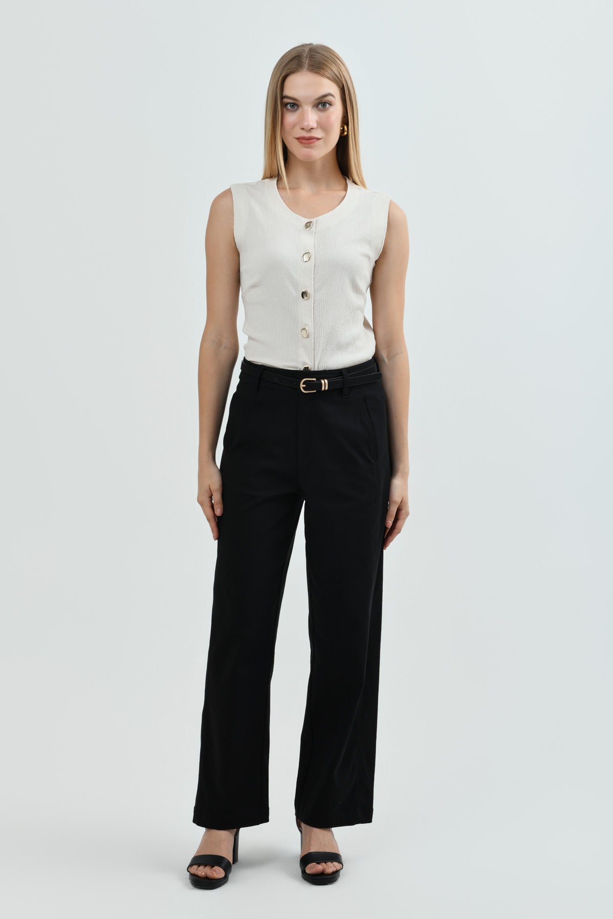 Polera Mujer Slim Crema
