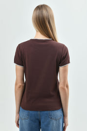 Polera Mujer Loose Café Oscuro