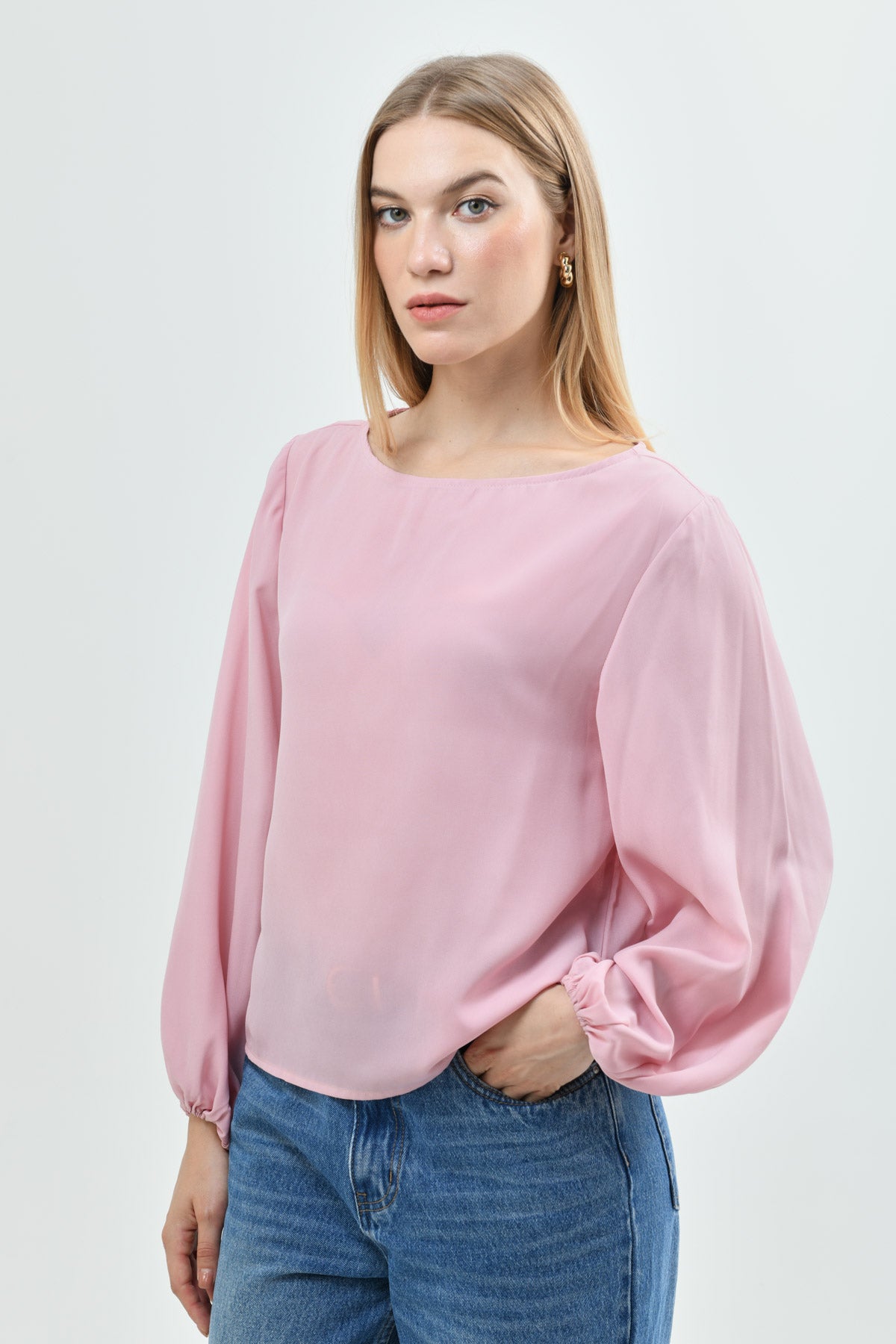 Blusa Mujer Loose Palo Rosa