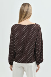 Blusa Mujer Loose Café Oscuro