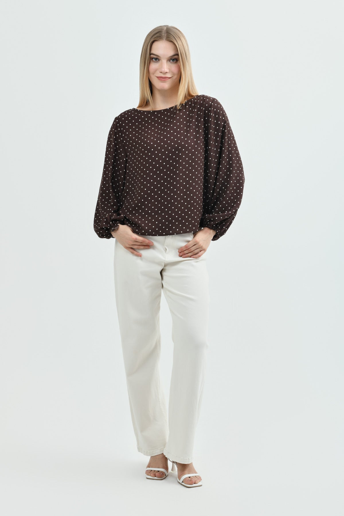 Blusa Mujer Loose Café Oscuro