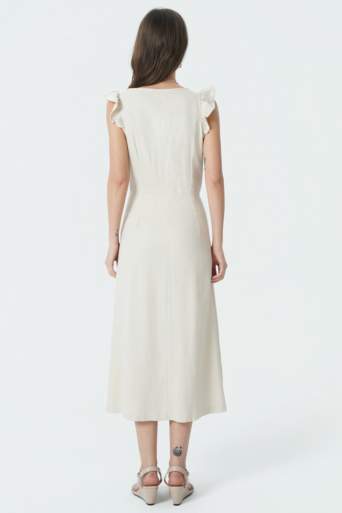 Vestido Falda Midi Mujer Arena