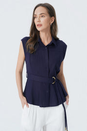 Blusa Regular Mujer Azul Oscuro