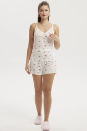 Pijama Mujer Hombro Descubierto Crudo