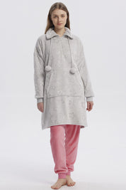 Bata Mujer Half Zipper Gris