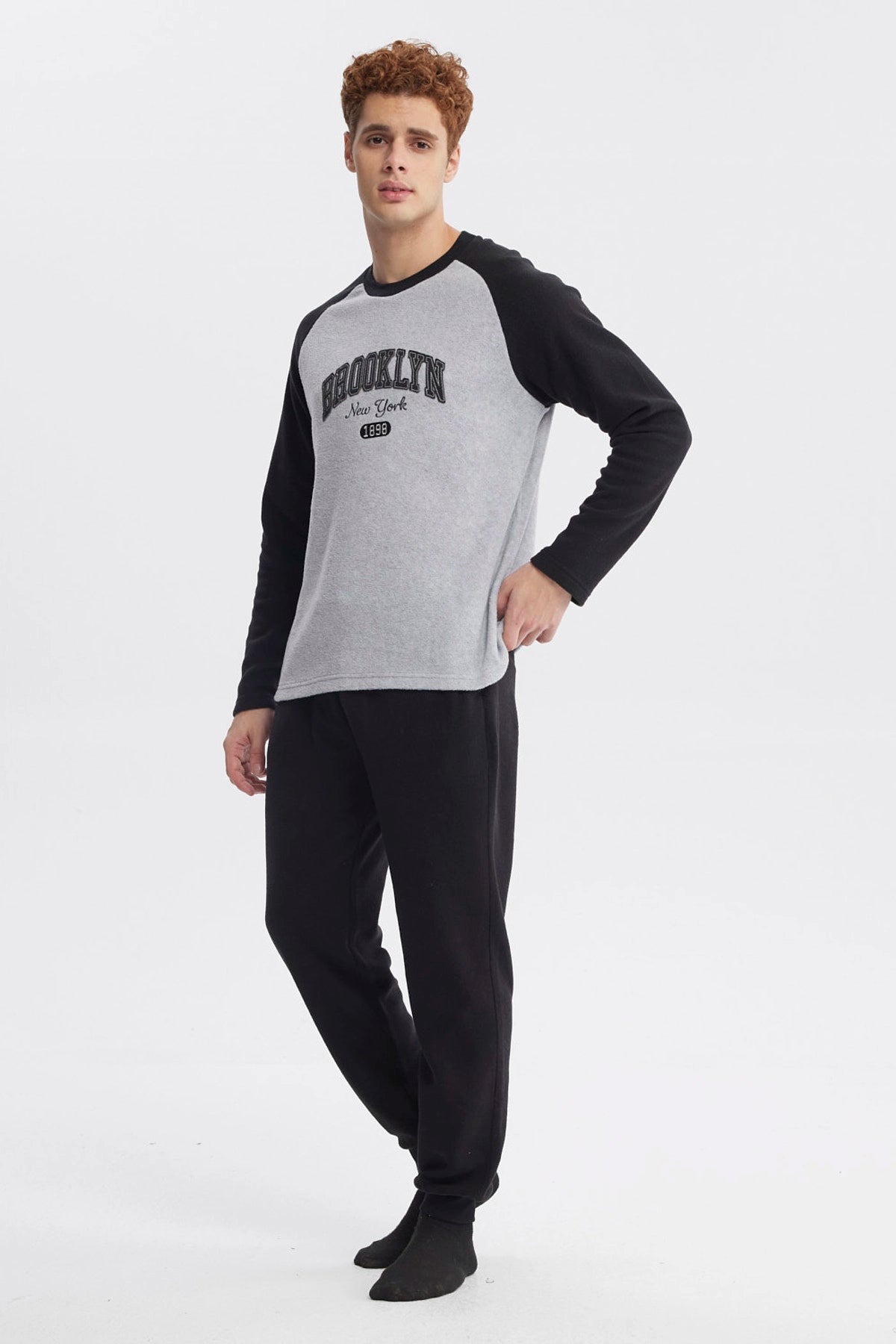 Pijama Hombre Pijama Polera Y Pantalón Negro