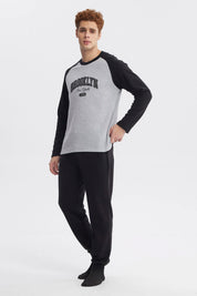 Pijama Hombre Pijama Polera Y Pantalón Negro