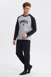 Pijama Hombre Pijama Polera Y Pantalón Negro