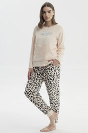Pijama Mujer Polera Y Pantalón Rosado