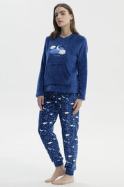 Pijama Mujer Polera Y Pantalón Azul
