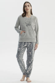 Pijama Mujer Polera Y Pantalón Gris