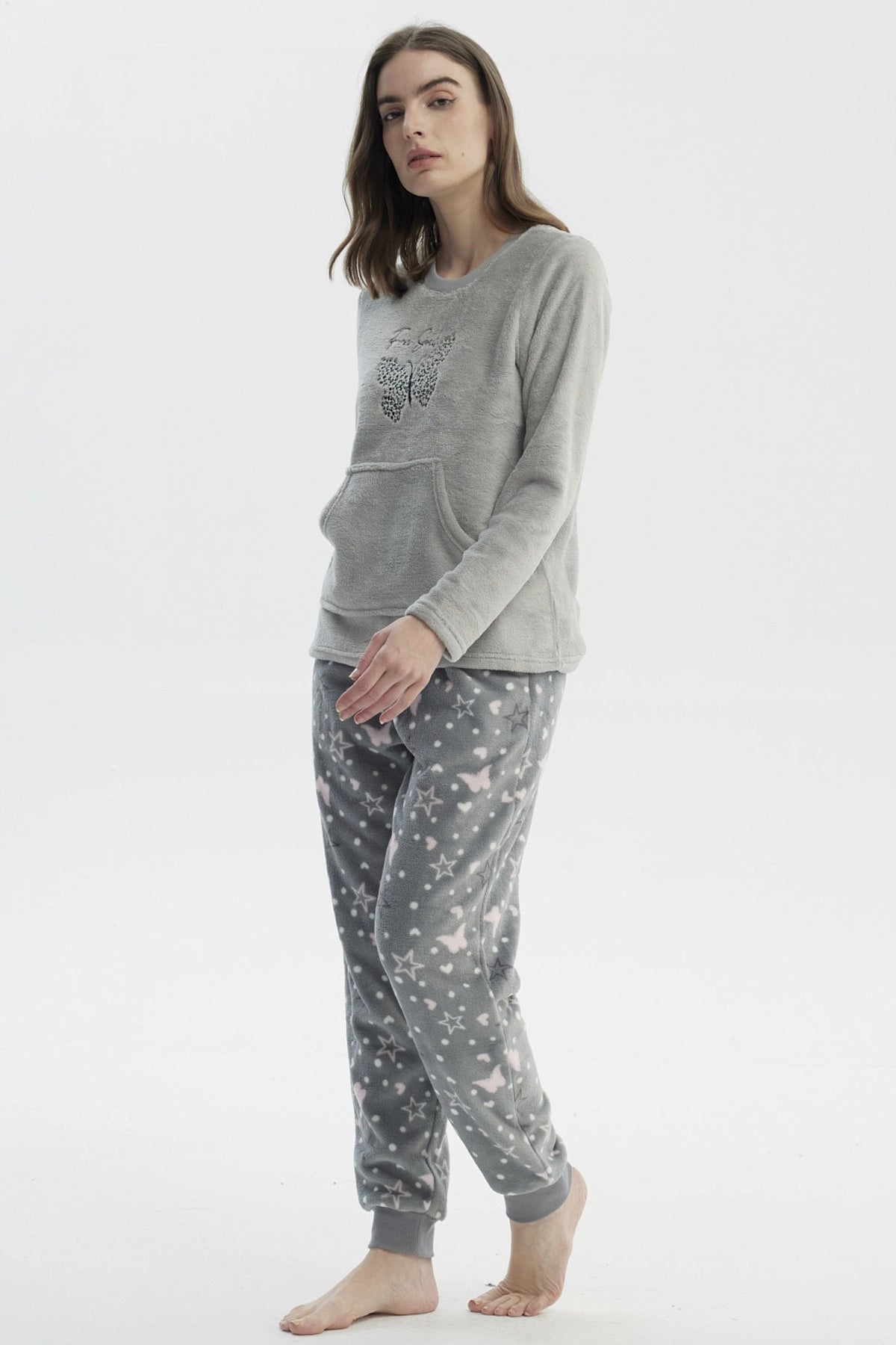 Pijama Mujer Polera Y Pantalón Gris