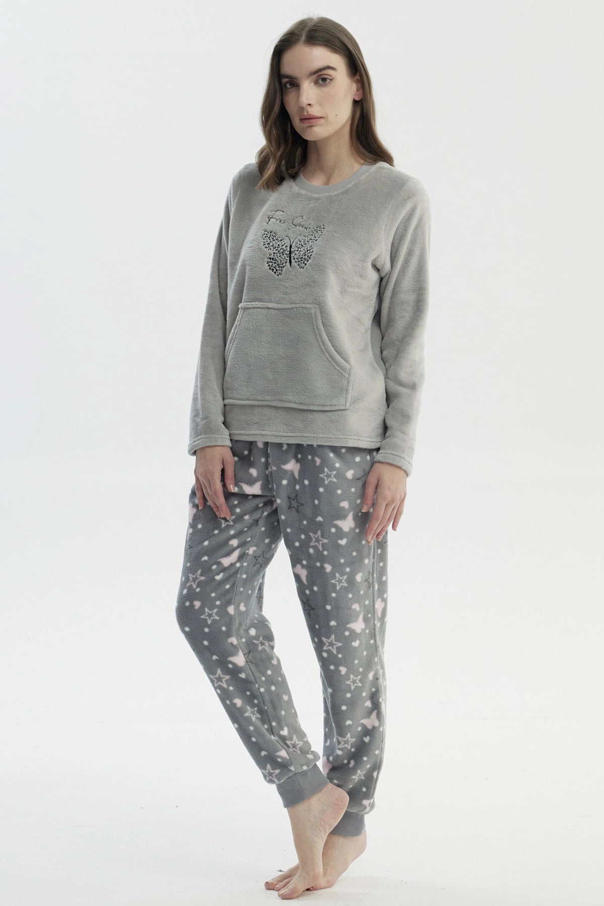 Pijama Mujer Polera Y Pantalón Gris