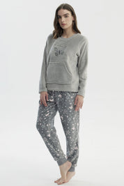 Pijama Mujer Polera Y Pantalón Gris