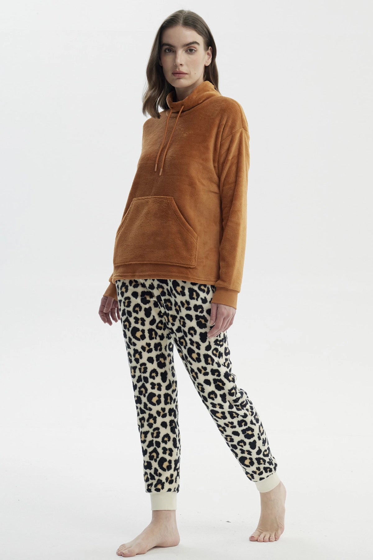 Pijama Mujer Polera Y Pantalón Beige