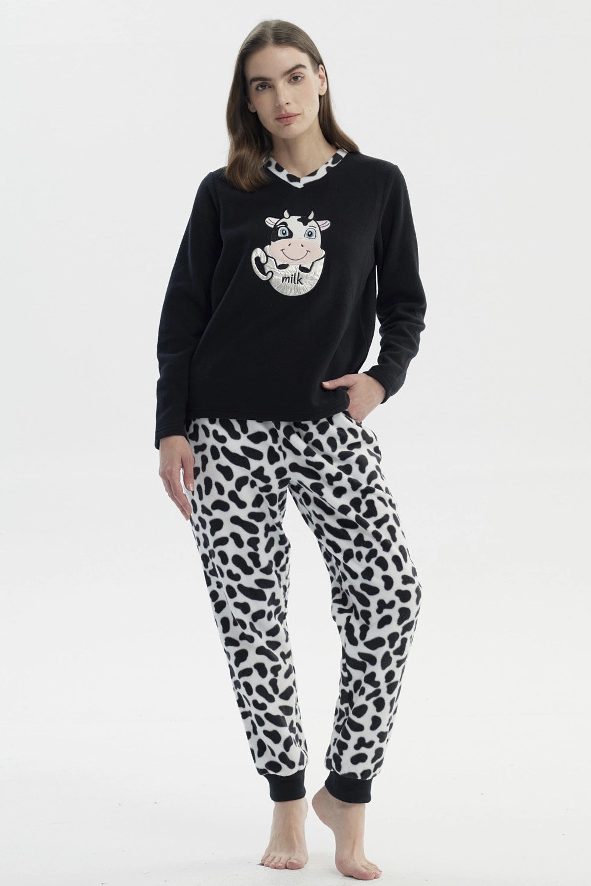 Pijama Mujer Polera Y Pantalón Negro
