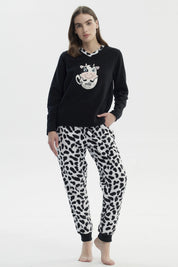 Pijama Mujer Polera Y Pantalón Negro