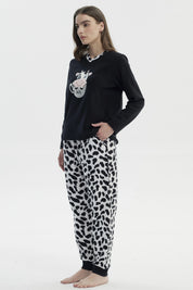 Pijama Mujer Polera Y Pantalón Negro
