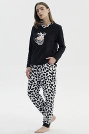 Pijama Mujer Polera Y Pantalón Negro