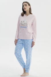 Pijama Mujer Polera Y Pantalón Lila