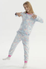 Pijama Niña Polera Y Pantalón Luminoso Fucsia