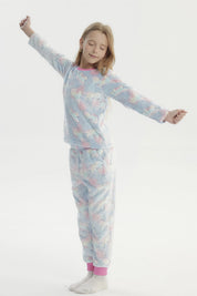 Pijama Niña Polera Y Pantalón Luminoso Fucsia