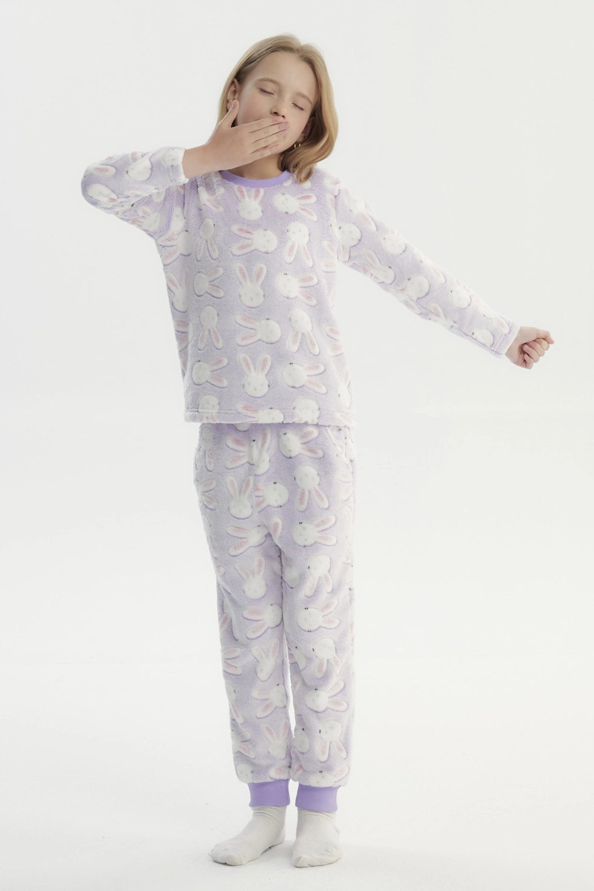 Pijama Niña Polera Y Pantalón Luminoso Lila