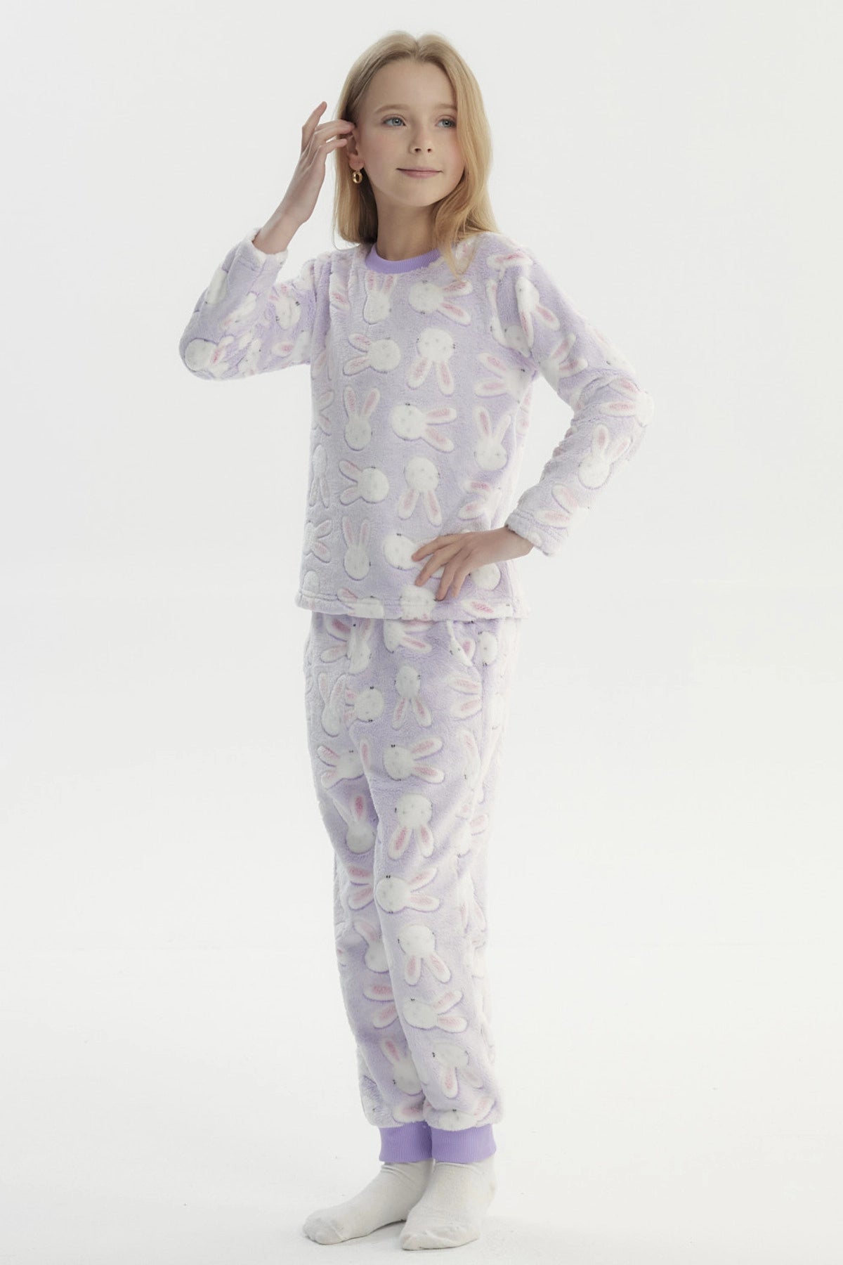 Pijama Niña Polera Y Pantalón Luminoso Lila