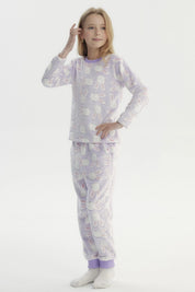 Pijama Niña Polera Y Pantalón Luminoso Lila