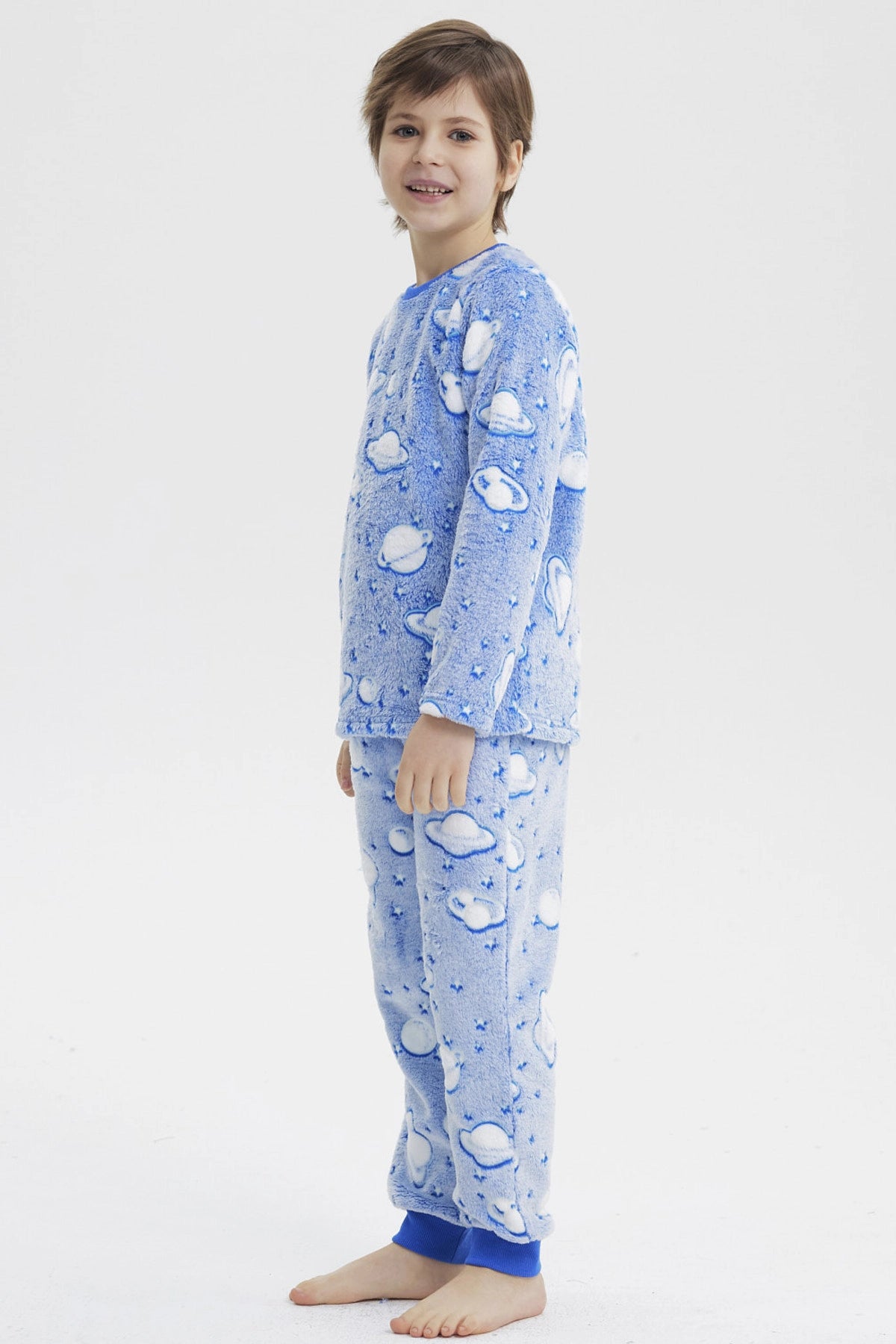 Pijama Niño Polera Y Pantalón Luminoso Azul
