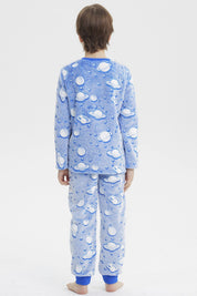 Pijama Niño Polera Y Pantalón Luminoso Azul