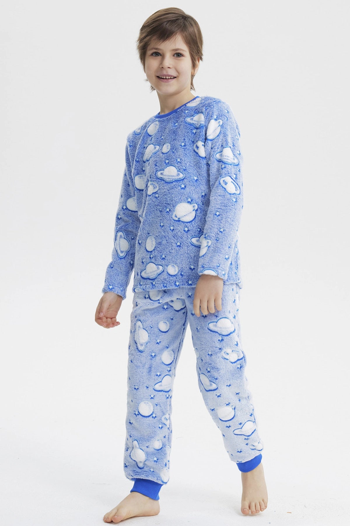 Pijama Niño Polera Y Pantalón Luminoso Azul