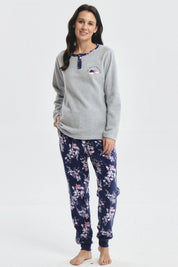 Pijama Mujer Pijama Polera Y Pantalón Gris