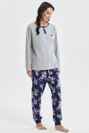 Pijama Mujer Pijama Polera Y Pantalón Gris
