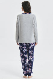 Pijama Mujer Pijama Polera Y Pantalón Gris