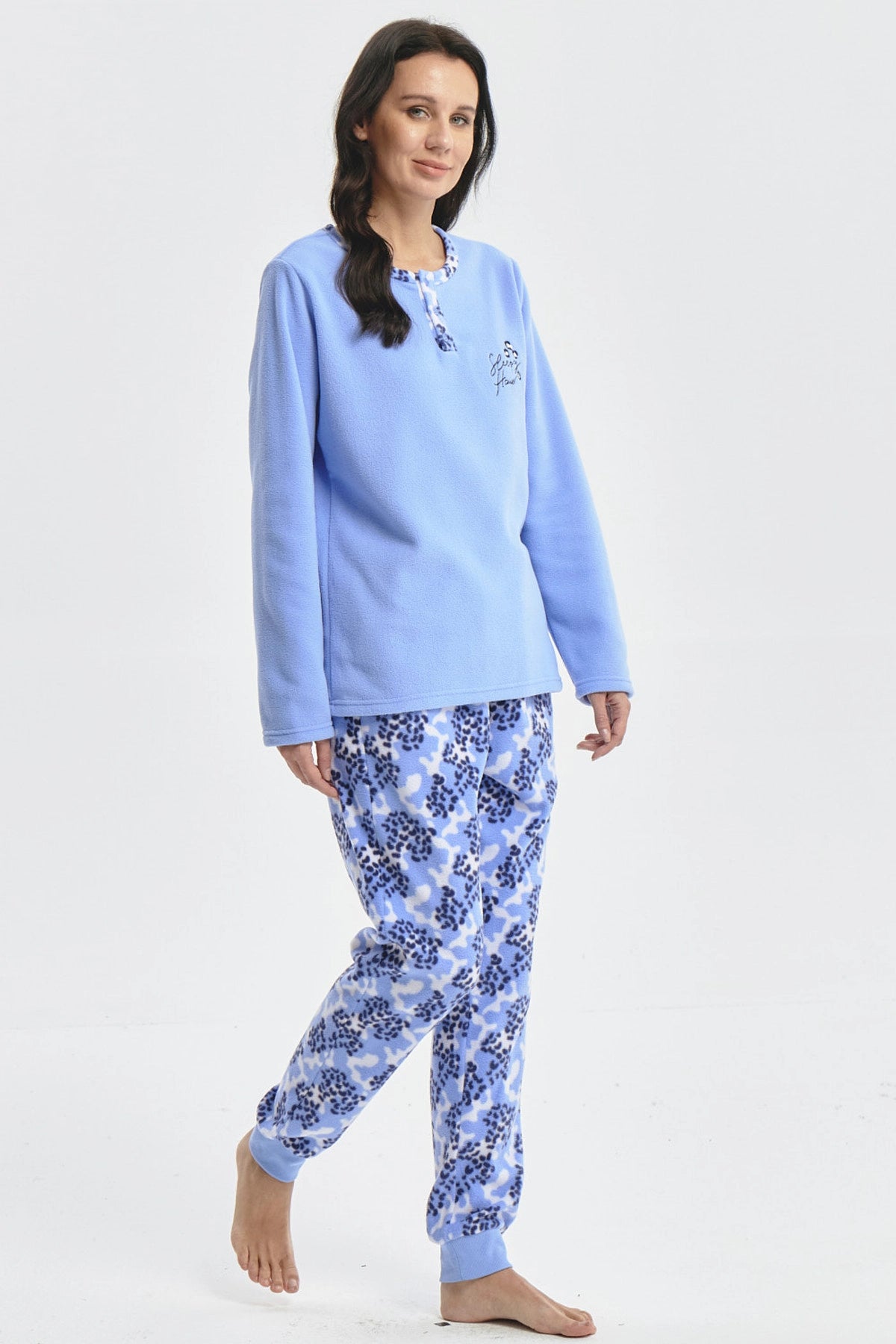 Pijama Mujer Pijama Polera Y Pantalón Celeste