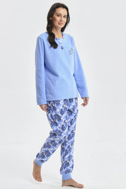 Pijama Mujer Pijama Polera Y Pantalón Celeste