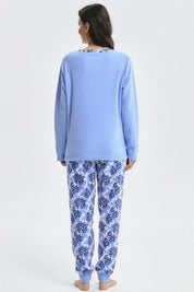 Pijama Mujer Pijama Polera Y Pantalón Celeste