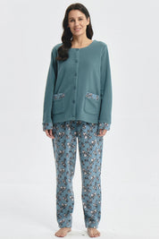 Pijama Mujer Pijama Polera Y Pantalón Verde