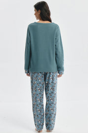 Pijama Mujer Pijama Polera Y Pantalón Verde