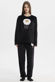 Pijama Mujer Pijama Polera Y Pantalón Negro