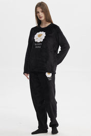 Pijama Mujer Pijama Polera Y Pantalón Negro