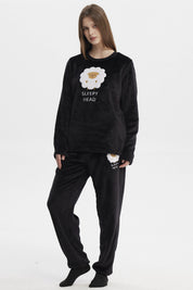Pijama Mujer Pijama Polera Y Pantalón Negro