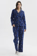 Pijama Mujer Cuello V Azul
