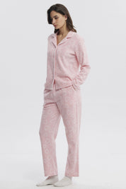 Pijama Mujer Cuello V Rosado