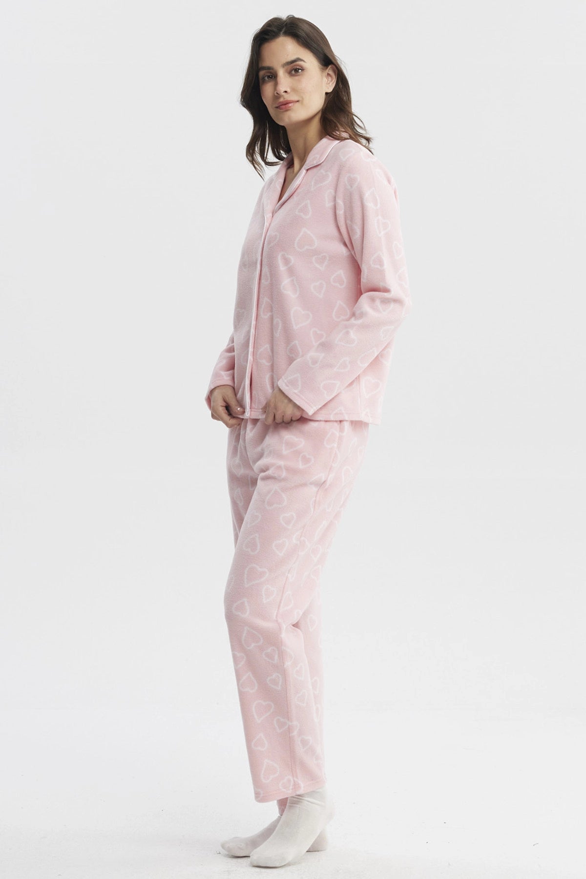 Pijama Mujer Cuello V Rosado