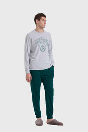 Pijama Hombre Estampado Gris