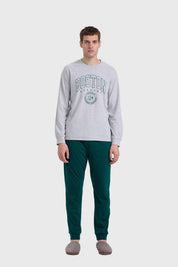 Pijama Hombre Estampado Gris