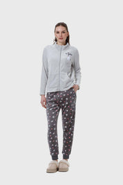 Pijama Mujer Polar Print Gris